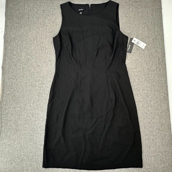 NEW!‎ ALXY Sheath Dress Black Sz 10 Sleeveless $54 Round Neck Above Knee - Picture 2 of 11